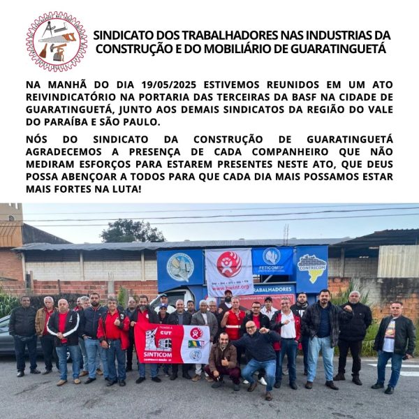 Sindicato dos Trabalhadores nas Indústrias da Construção e do Mobiliário de Guaratinguetá - SP